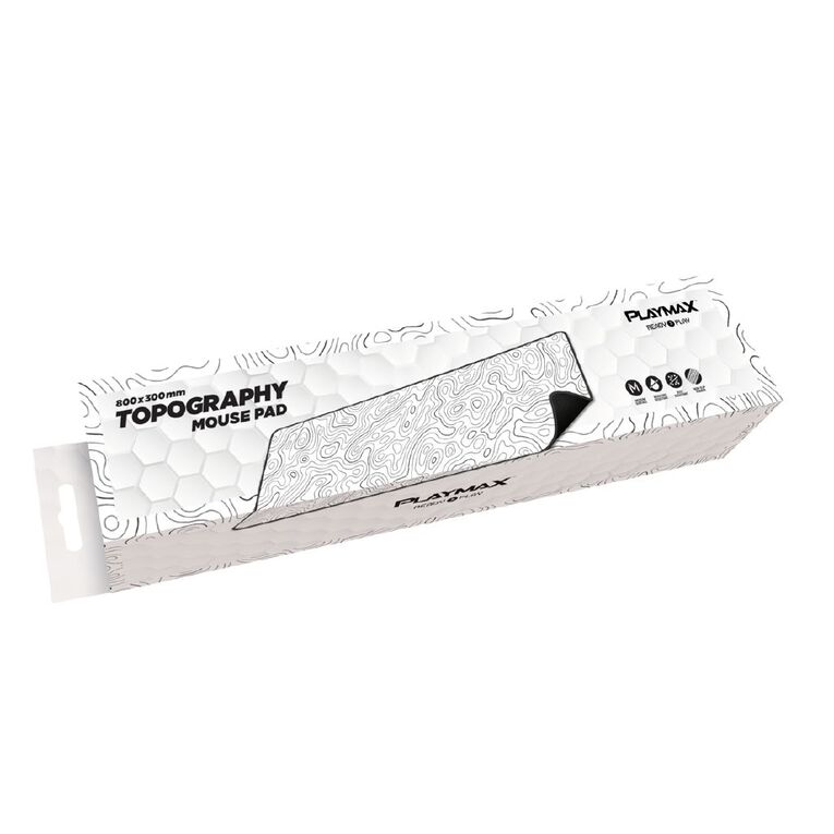 Playmax Topography X2 Mouse Mat White, , hi-res