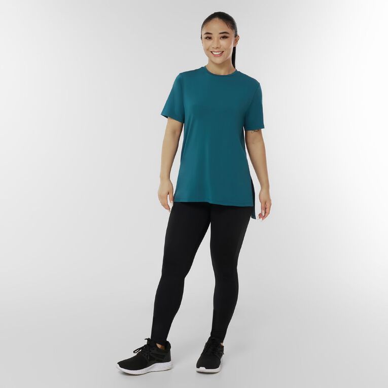 Active Intent Women's Active Mesh Panel Tee, Green Dark, hi-res
