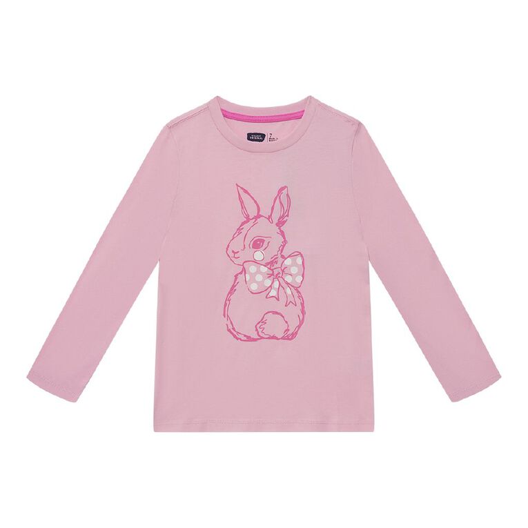 Young Original Long Sleeve Printed Tee, Pink Light, hi-res