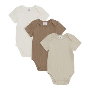Young Original Babies' Short Sleeve Rib Bodysuit 3 Pack