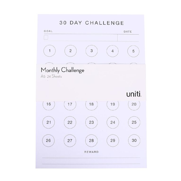 Uniti 30 Days Challenge Monthly Planner A5, , hi-res