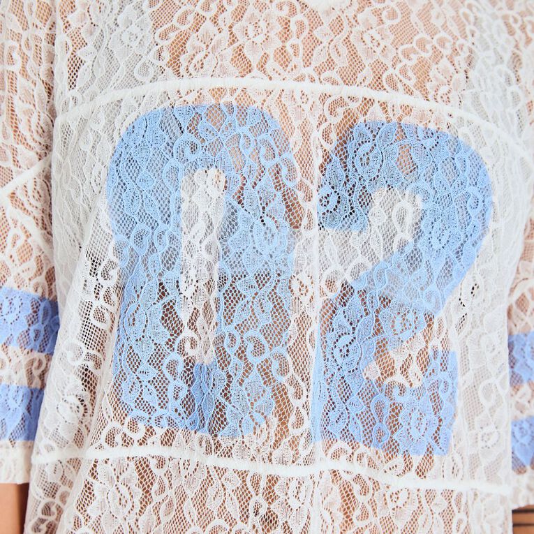 BRDRLESS Aria Lace Short Sleeve Sport Tee, White, hi-res