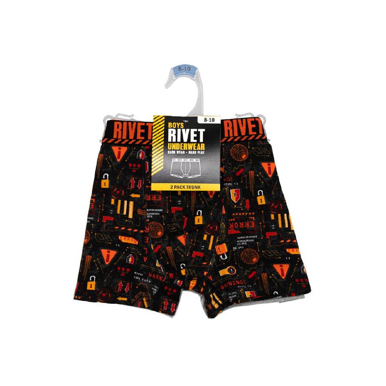 Rivet Boys' Trunks 2 Pack, Orange, hi-res