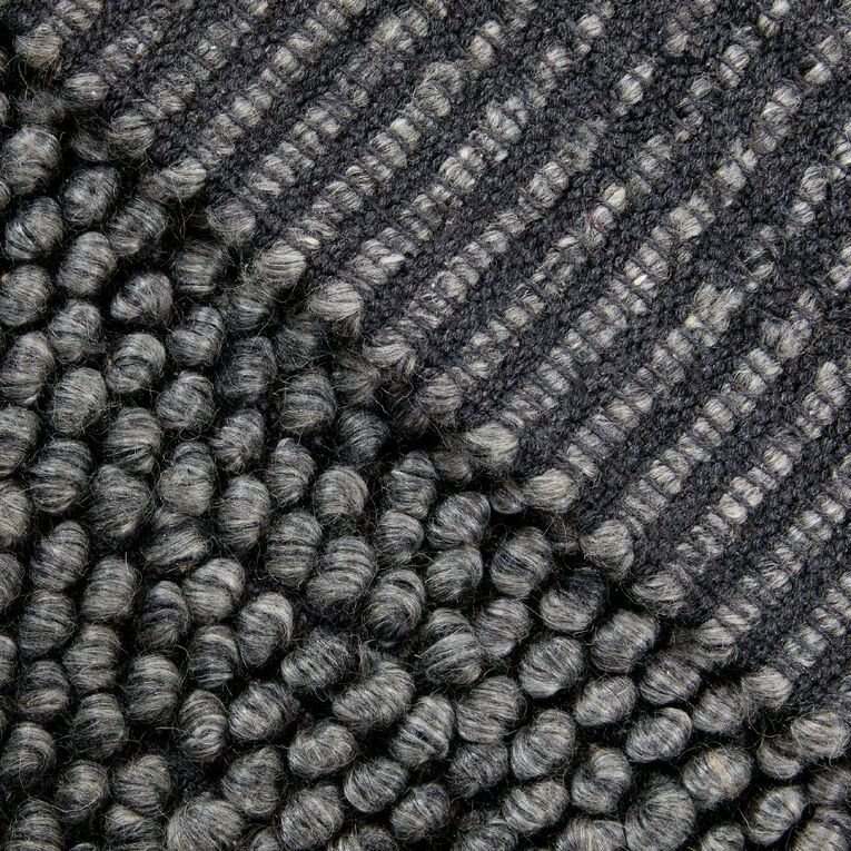 Living & Co Rug Wool Blend Grey Dark 160cm x 230cm, , hi-res
