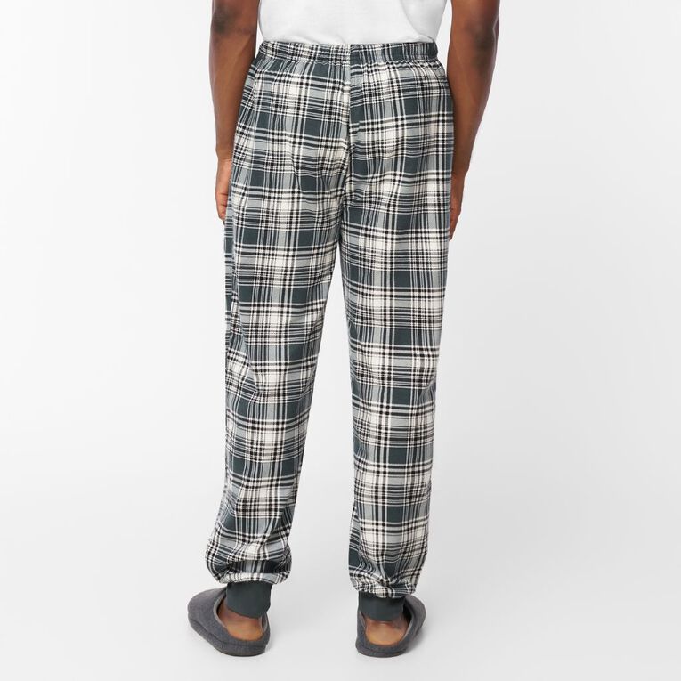 H&H Men's Flanelette Cuffed Pyjama Pants, Grey Dark, hi-res