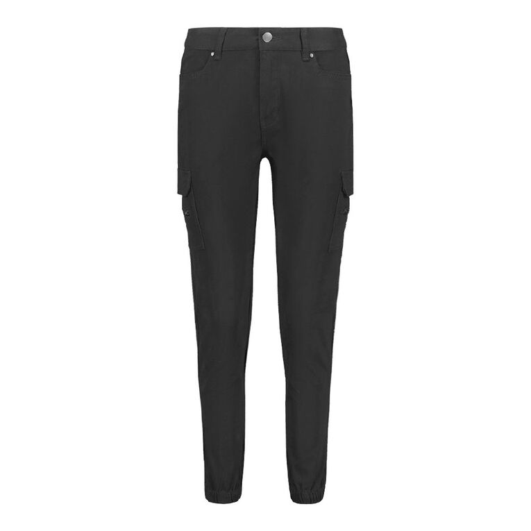 H&H Women's Zip Cargo Pants Black The Warehouse