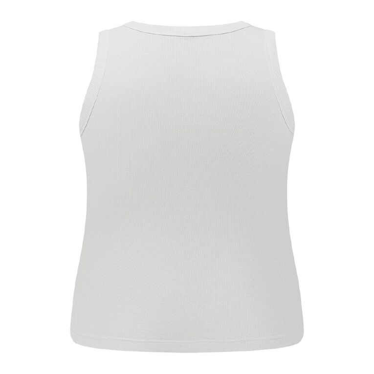 H&H Plus Women's Curve Rib Tank, White, hi-res