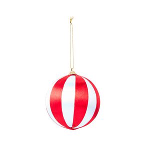 Wonderland Stripe Baubles 10cm Red/White 4 Pack