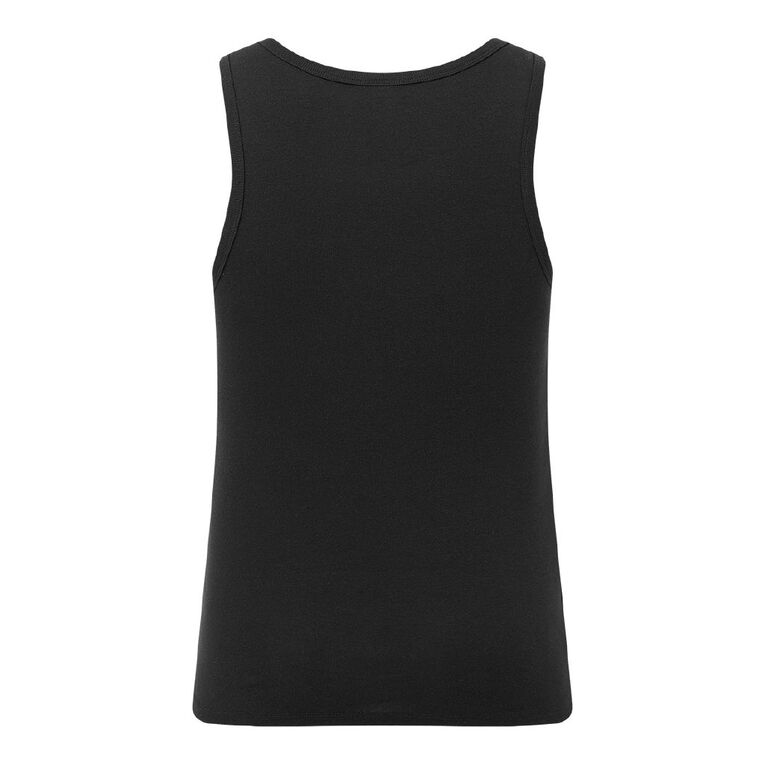 H&H Men's Singlet 2 Pack, Black, hi-res
