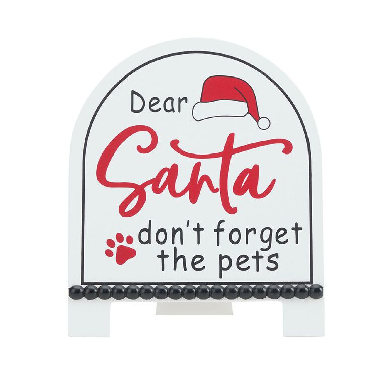 Wonderland Novelty Christmas 'Dear Santa Don't Forget The Pets' Sign, , hi-res