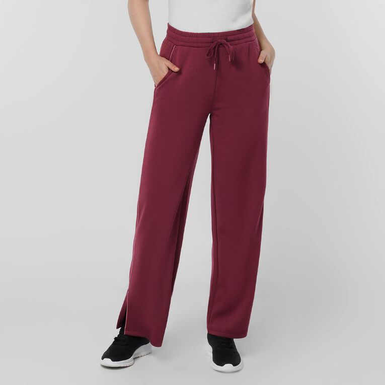 Active Intent Women's Scuba Wide Leg Pants, Red Dark, hi-res