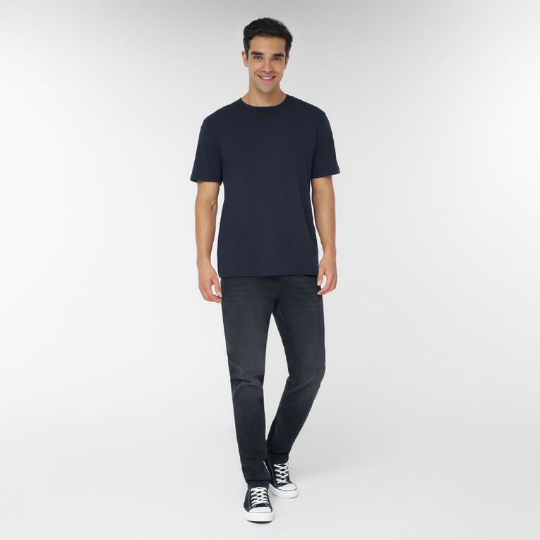 H&H Men's Regular Fit Plain Tee, Blue Dark Eclipse, hi-res