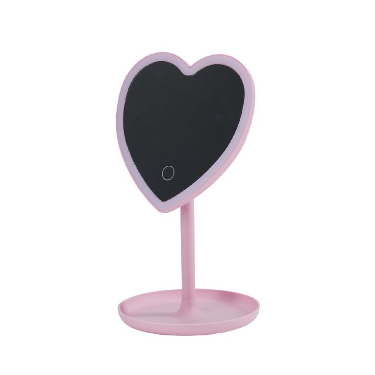 Poppi LED Heart Mirror Pink, , hi-res