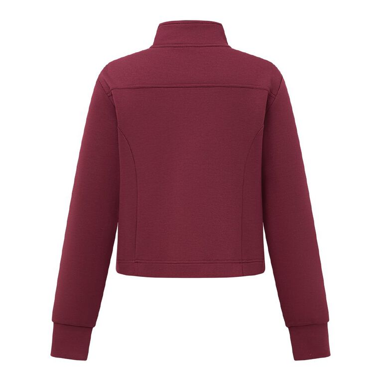 Active Intent Women's Scuba Qtr Zip Sweat, Red Dark, hi-res