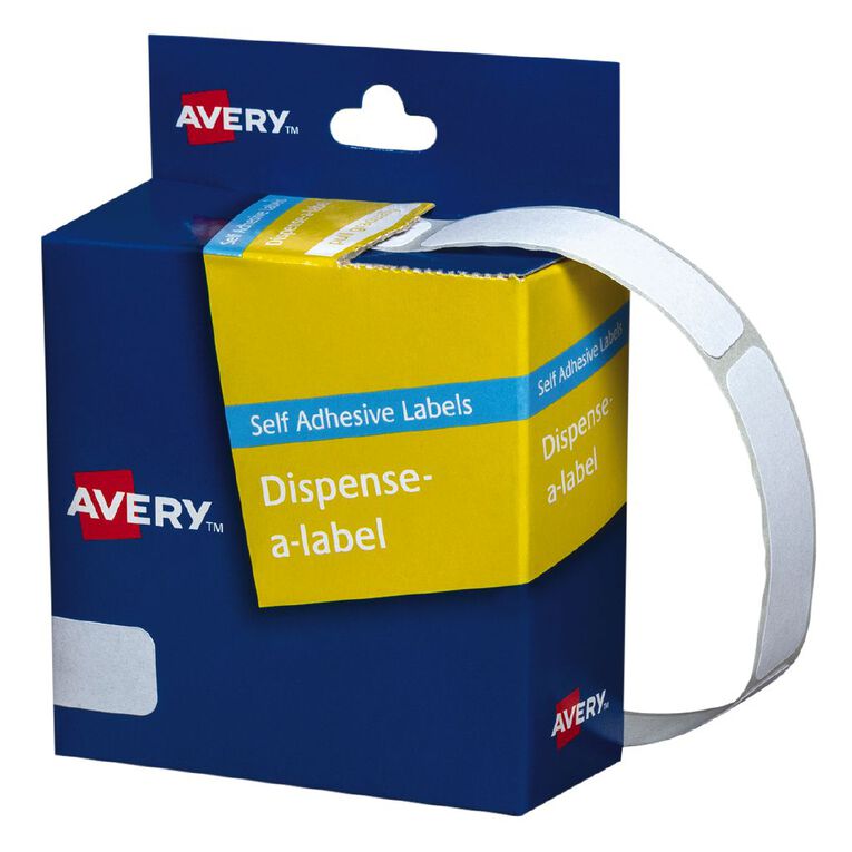 Avery White Rectangle Dispenser Stickers 49x13mm 550 Labels Handwritable, , hi-res