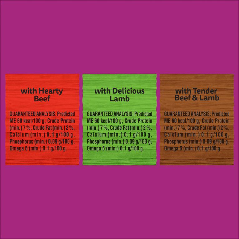 Whiskas So Meaty Chunky Beef Lamb Tender in Gravy 15 Pack 85g The