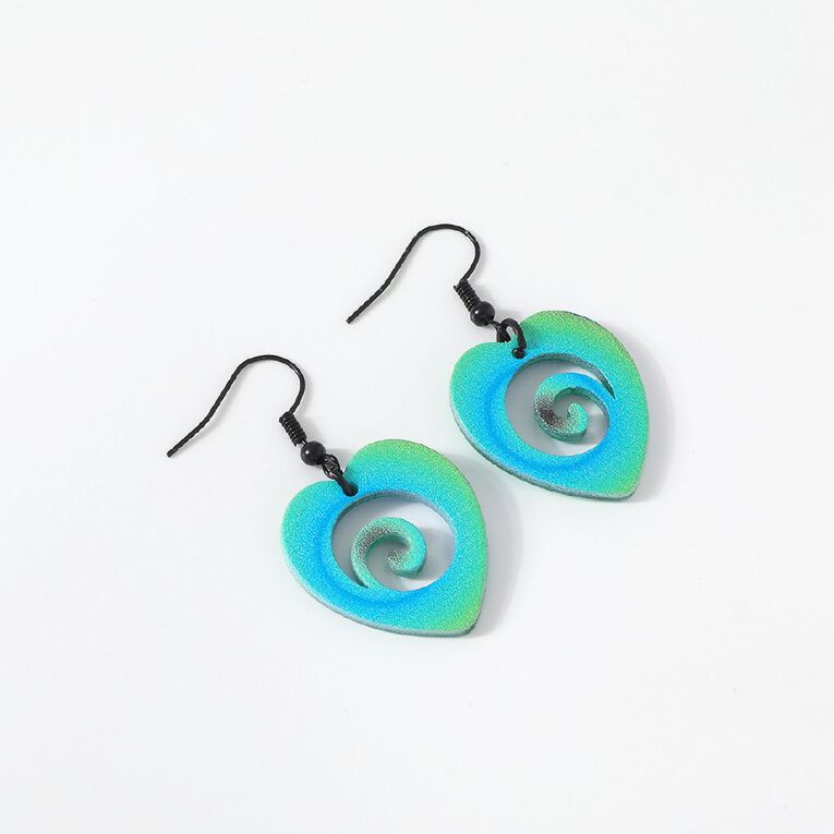 Kiwiana Koru Heart Earrings, , hi-res