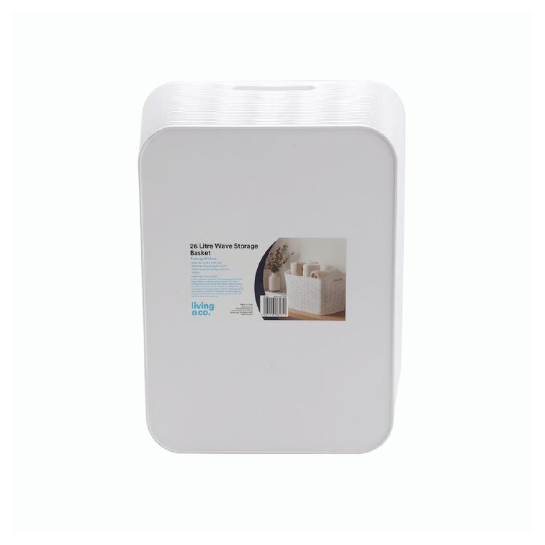 Living & Co Wave Storage Basket White 26L, , hi-res
