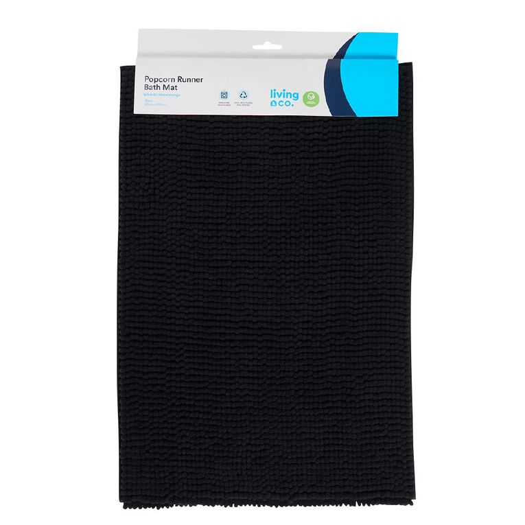 Living & Co Bath Mat Popcorn Runner Black, , hi-res
