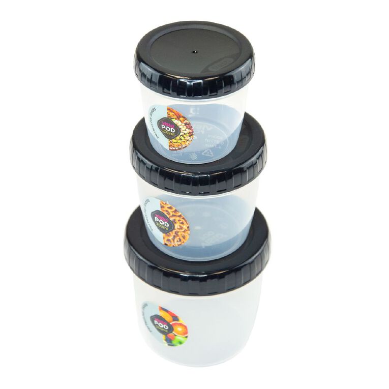 Visto Fresh Pod Clear/Charcoal Lids 3 Pack Charcoal, , hi-res