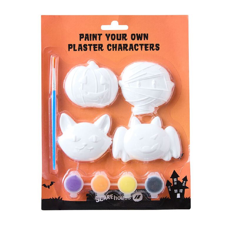 Scarehouse Halloween Paint Your Own Plaster Characters 4 Pack, , hi-res
