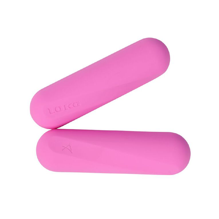 Active Intent Fitness Hand Weights 1kg Pink 2 Pack, , hi-res
