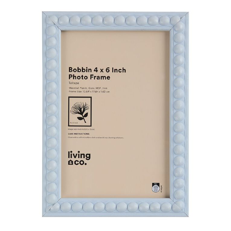 Living & Co Bobbin Frame Blue 4in x 6in, , hi-res