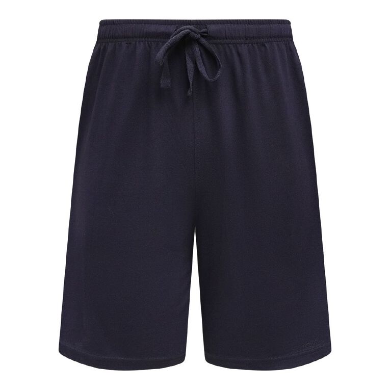 H&H Men's Knit Pyjama Shorts, Blue Dark, hi-res