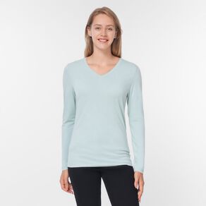 H&H Women's Essential Stretch Long Sleeve V-Neck Top