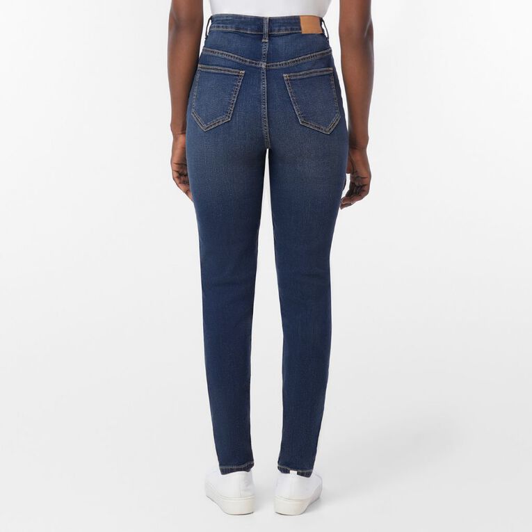 H&H Women's High Rise Skinny Jeans, Denim Dark, hi-res