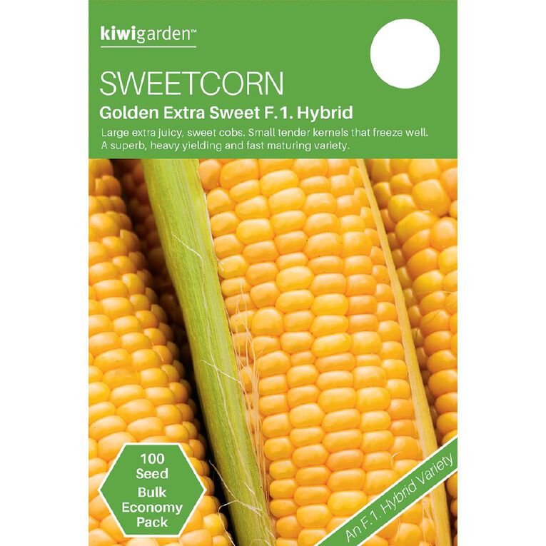 Kiwi Garden Sweetcorn Golden Extra Sweet F1 Hybrid Seeds, , hi-res