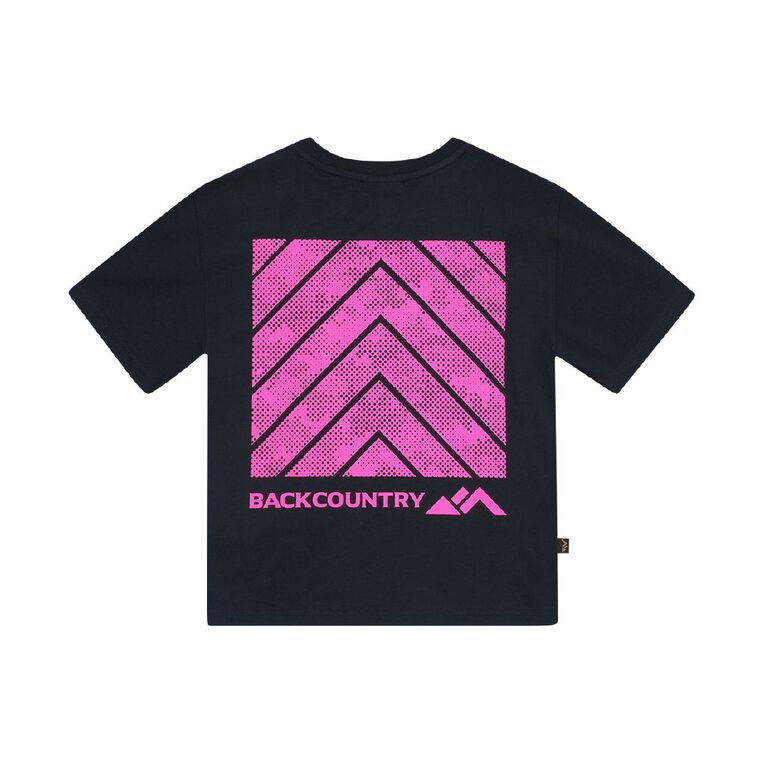 Back Country Kids' Bold Printed Tee, Black/PNK, hi-res