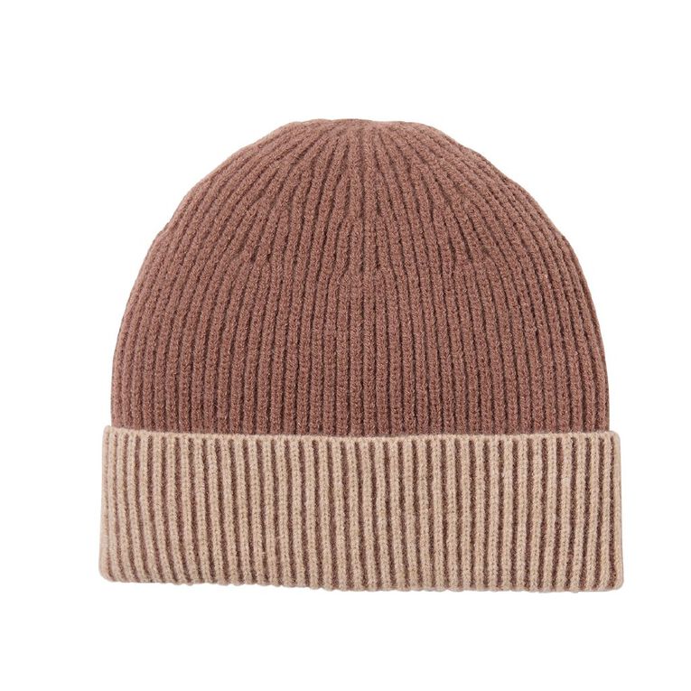 H&H Men's Contrast Rib Beanie, Brown Mid, hi-res