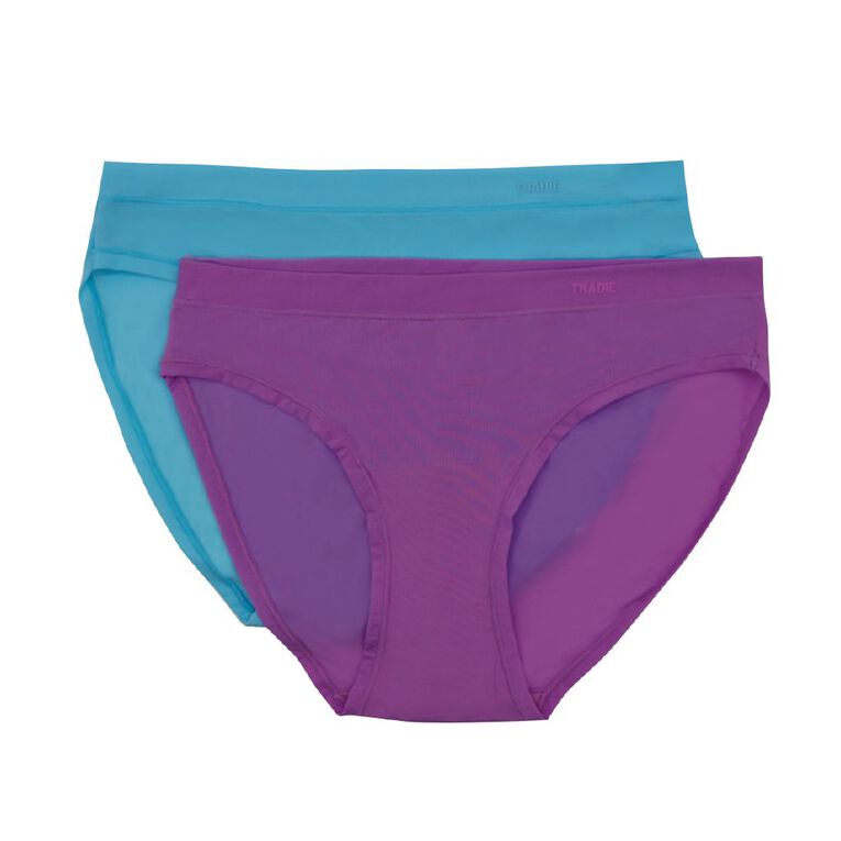 Tradie Women's Flexi Form Bikini 2 Pack, Purple Light, hi-res