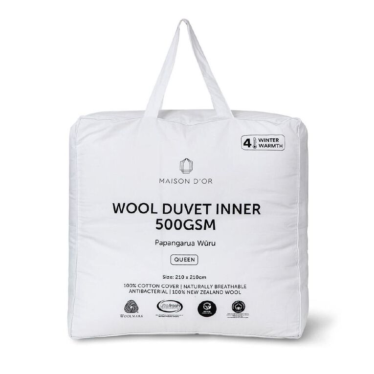 Maison d'Or NZ Wool Duvet Inner White Queen, , hi-res