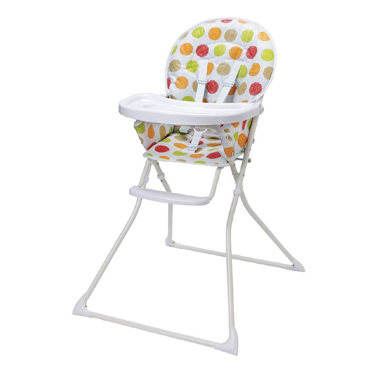 Babywise Flat Fold High Chair Multi-Coloured, , hi-res