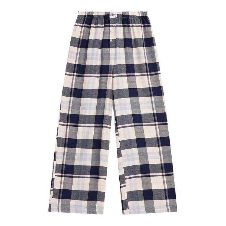 H&H Girls' Boyfriend Flannelette Pants, Blue Dark, hi-res