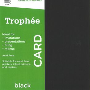 Trophee Card 160gsm Black A4 15 Pack