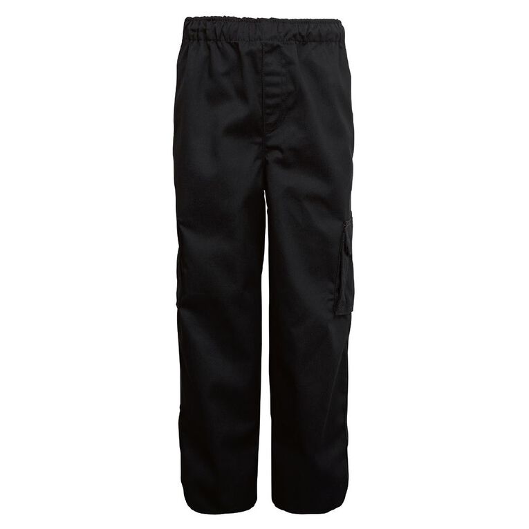 Schooltex Drill Cargo Pocket Pants, Black, hi-res