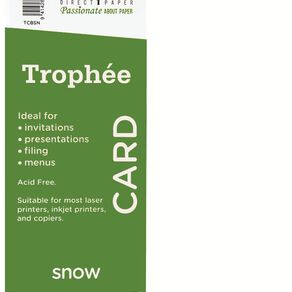 Trophee Card 160gsm Snow White 100 Pack