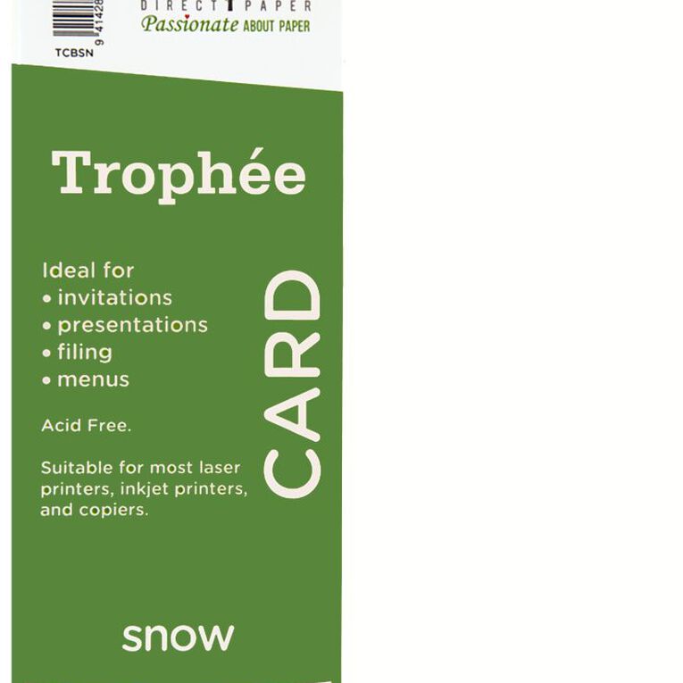 Trophee Card 160gsm Snow White 100 Pack, , hi-res