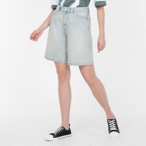 H&H Women's Wide Leg Denim Jort Shorts