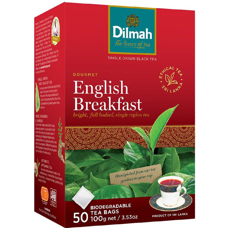 Dilmah English Breakfast 50 Tagless Tea bags, , hi-res
