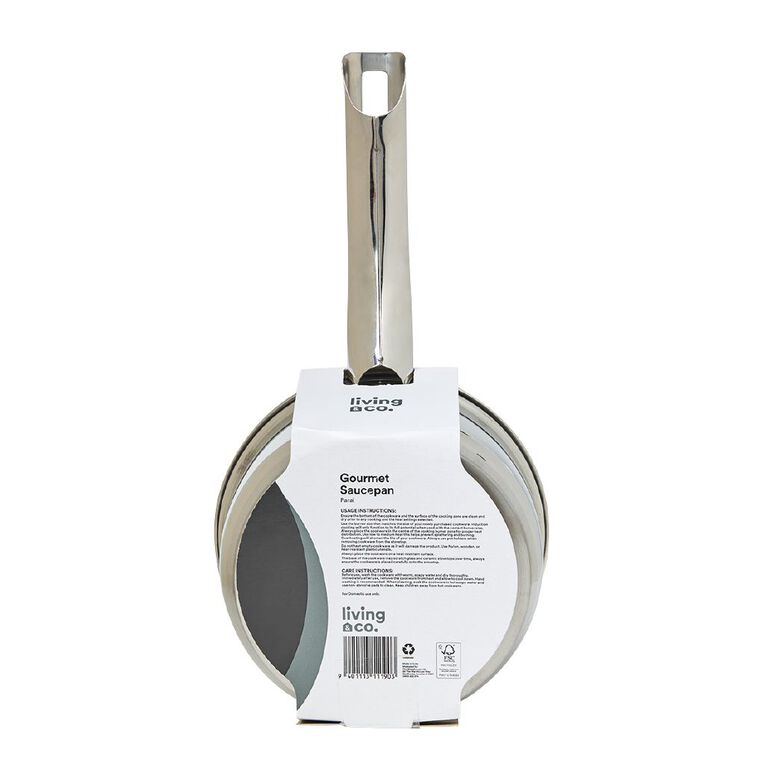 Living & Co Gourmet Saucepan Stainless Steel 16cm, , hi-res