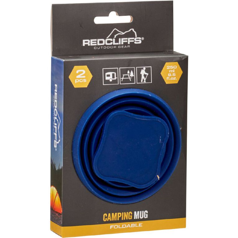 Redcliffs Collapsible Silicone Camping Mugs Set of 2, , hi-res