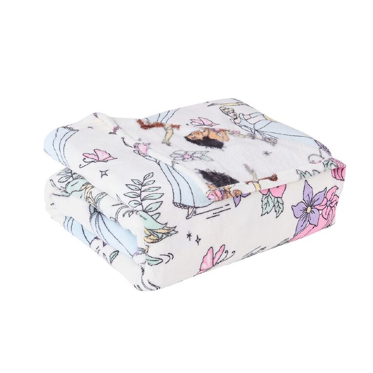 Disney Princess Coral Fleece Throw Multi-Coloured 127cm x 152cm, , hi-res