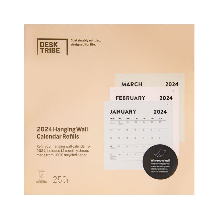 Desk Tribe Wall Calendar Refills 2024 The Warehouse