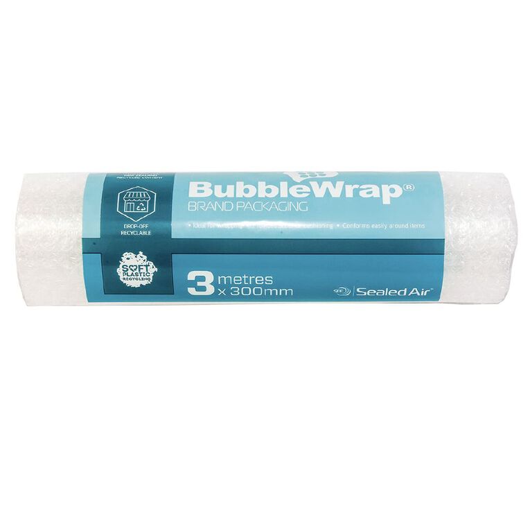 Sealed Air Recycled Bubble Wrap Roll 300mm X 3m Clear, , hi-res