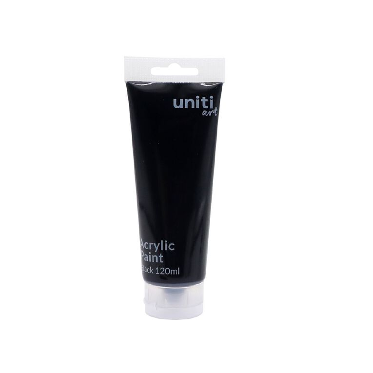 Uniti Acrylic Paint Black 120ml, , hi-res