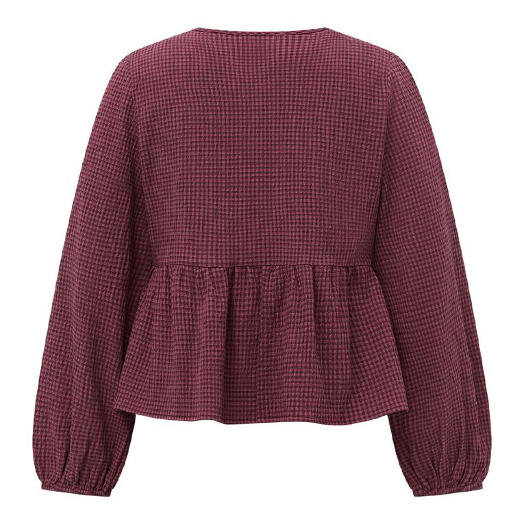 H&H Women's Long Sleeve Button Through Blouse, Pink Dark, hi-res